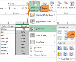 data bars conditional formatting in excel 10