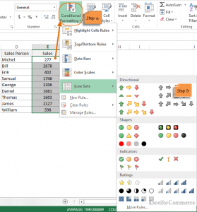 icon sets conditional formatting in excel 14