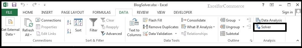 Adding "Solver" to Excel 3